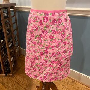 Lilly Pulitzer Pink Swirl Print A-Line Wrap Skirt reversible!